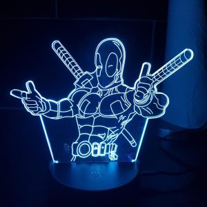 Lampe Veilleuse à LED illustration Deadpool