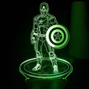 Lampe Veilleuse à LED illustration Captain américa