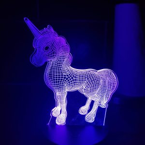 Lampe Veilleuse à LED illustration Licorne (modèle 1)
