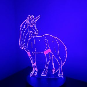Lampe Veilleuse à LED illustration Licorne (modèle 2)