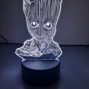 Lampe Veilleuse à LED illustration Groot Marvel