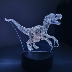 Lampe Veilleuse à LED illustration Dinosaure Tyrannosaure