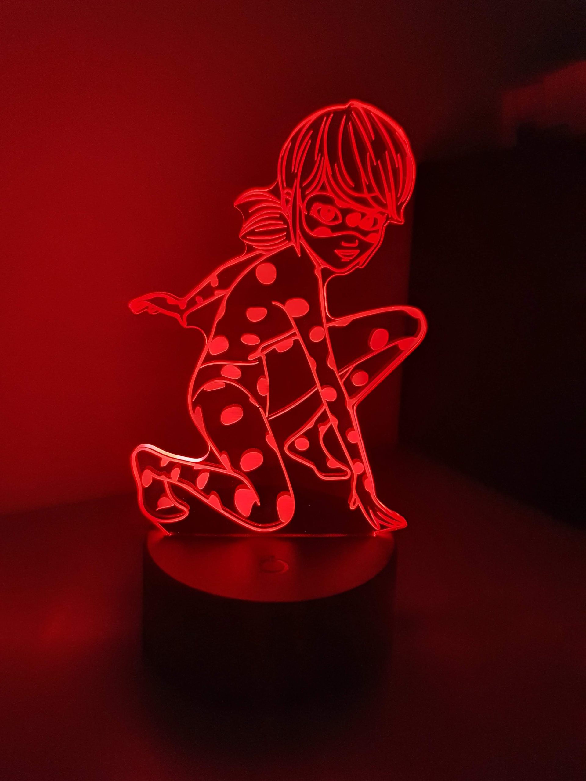 Lampe Veilleuse à LED illustration Miraculous - Ladybug