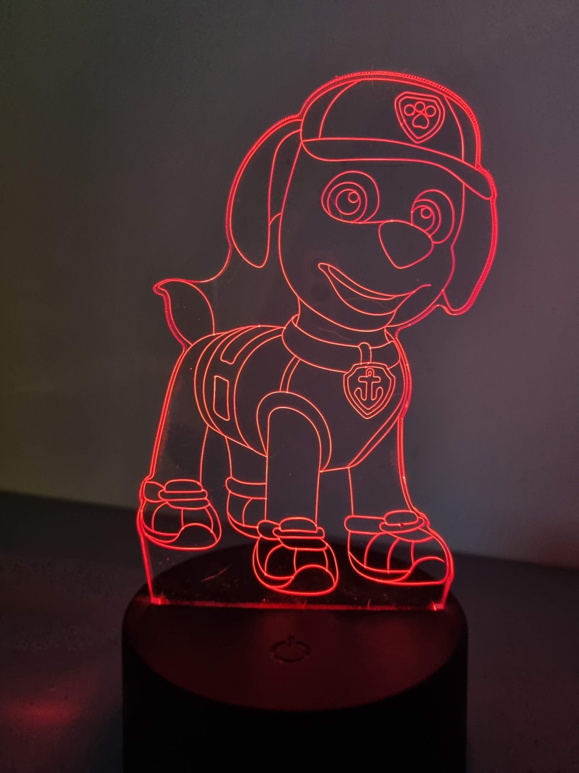 Lampe Veilleuse à LED illustration Zuma Pat Patrouille