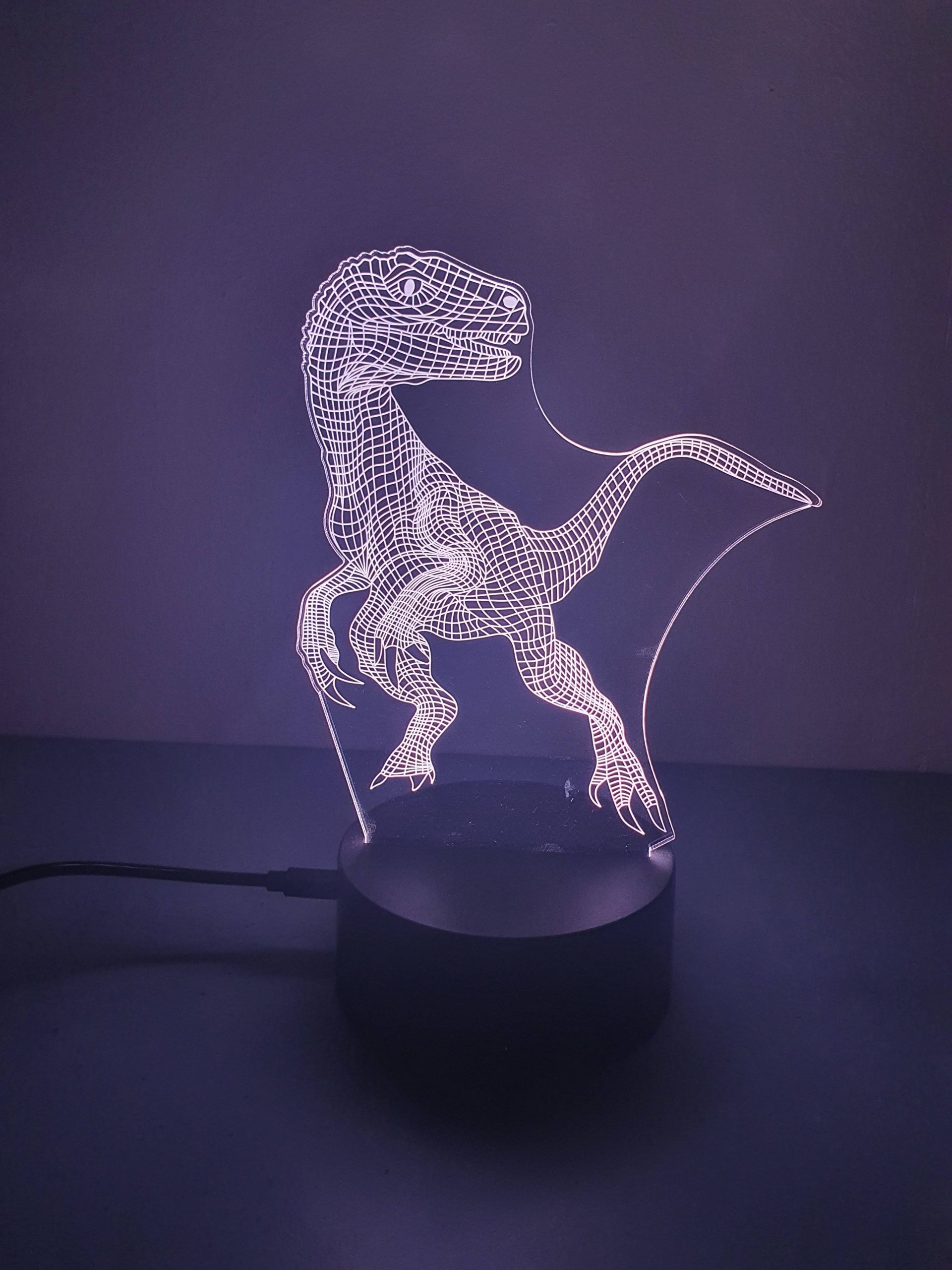 Lampe Veilleuse à LED illustration Dinosaure Raptor – Image 8
