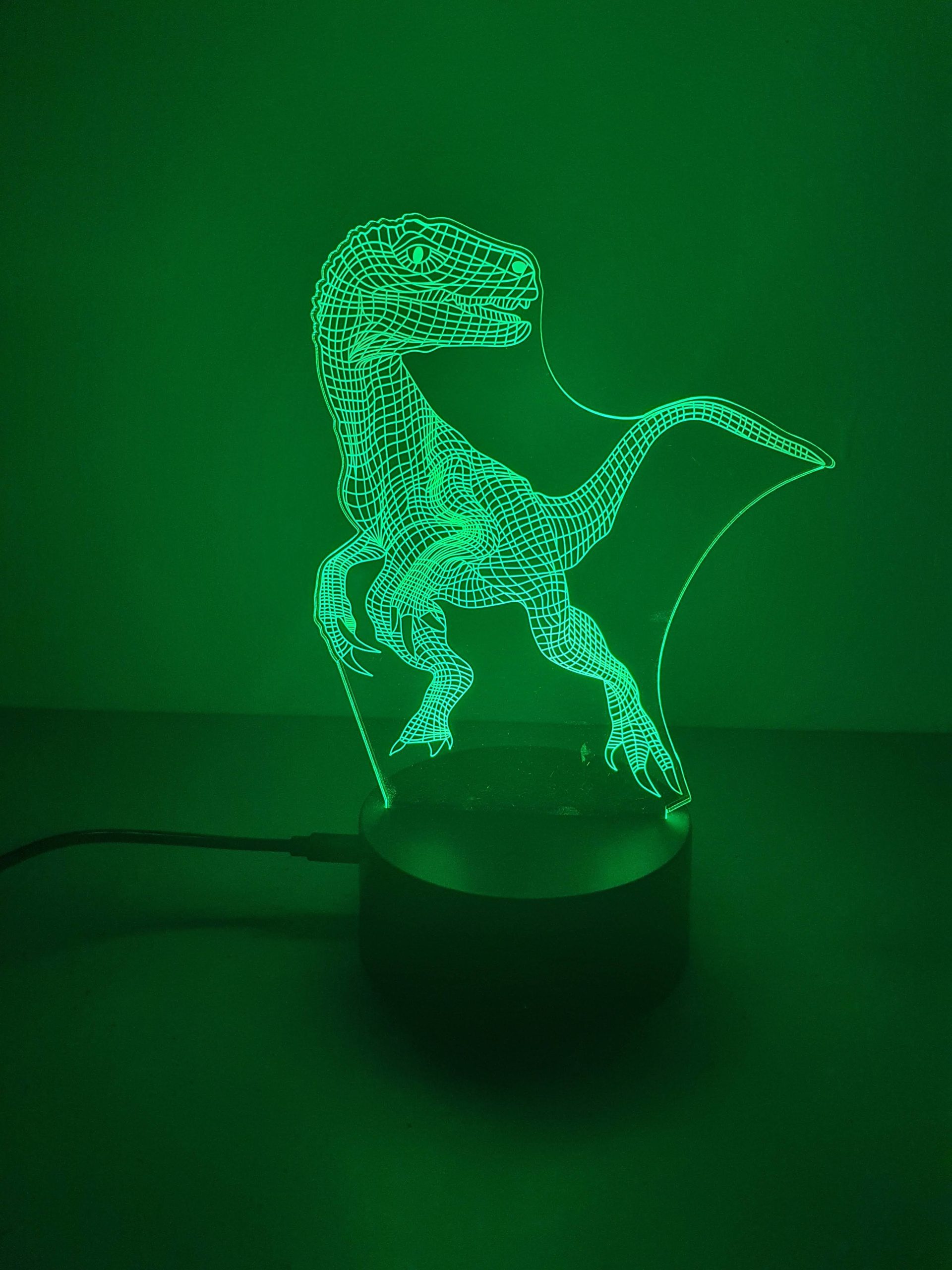 Lampe Veilleuse à LED illustration Dinosaure Raptor – Image 6