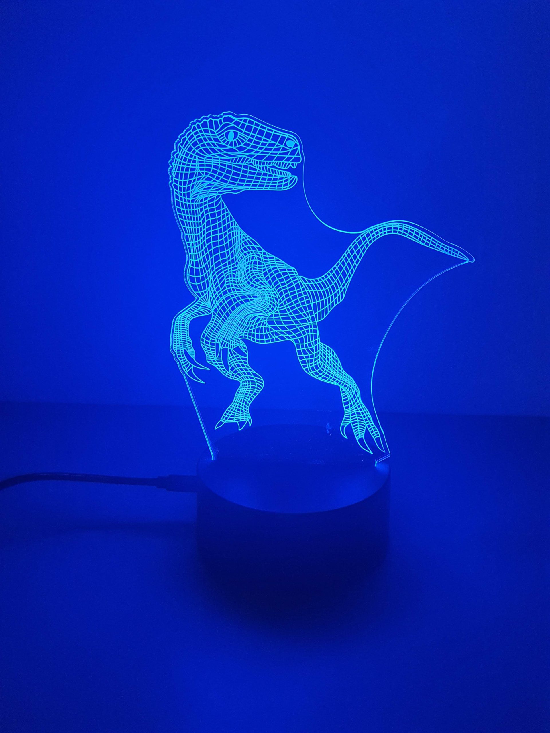 Lampe Veilleuse à LED illustration Dinosaure Raptor – Image 5