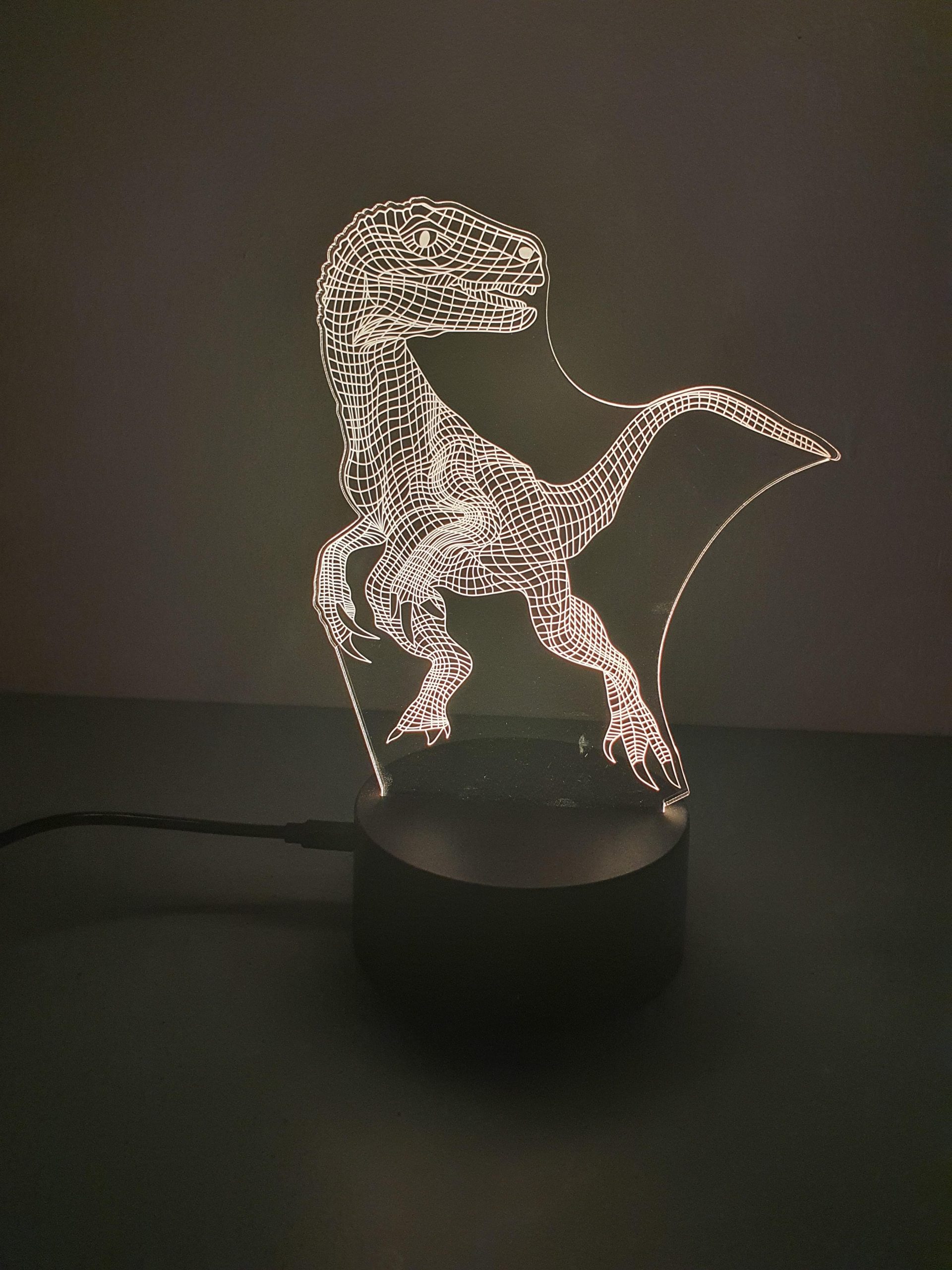 Lampe Veilleuse à LED illustration Dinosaure Raptor – Image 4