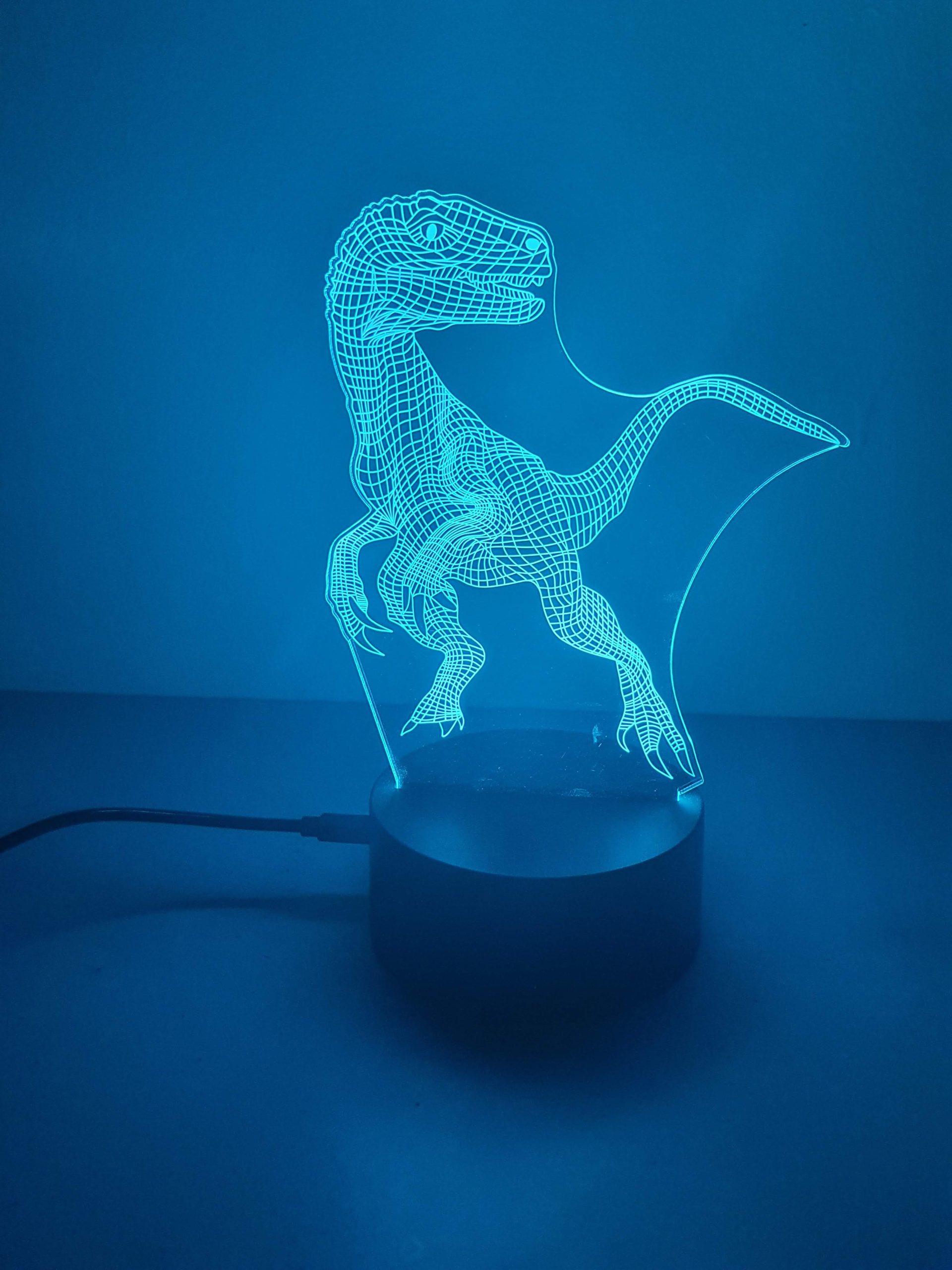 Lampe Veilleuse à LED illustration Dinosaure Raptor – Image 2