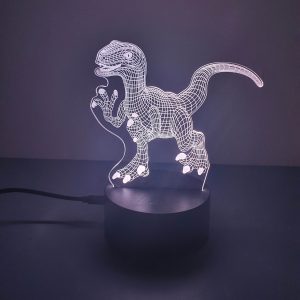 Lampe Veilleuse à LED illustration Dinosaure Théropode