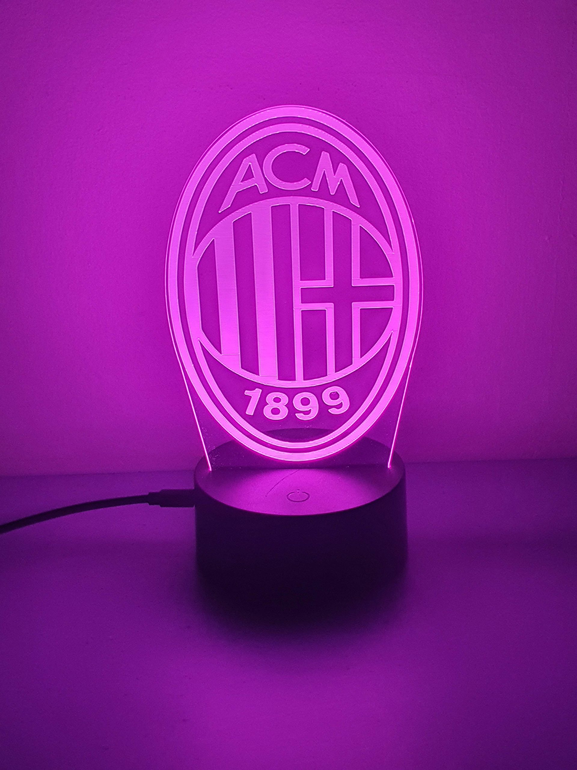 Lampe Veilleuse à LED illustration AC Milan – Image 2