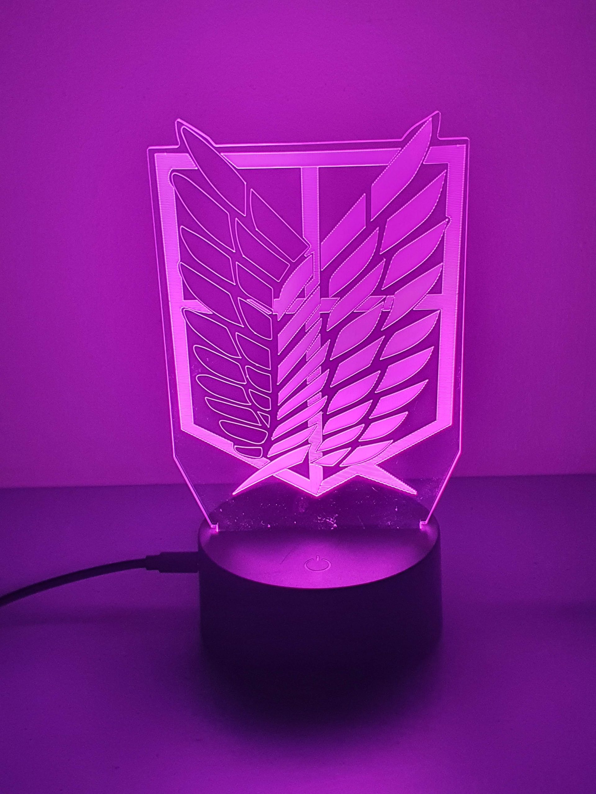 Lampe Veilleuse à LED illustration logo Attaque des Titans – Image 2