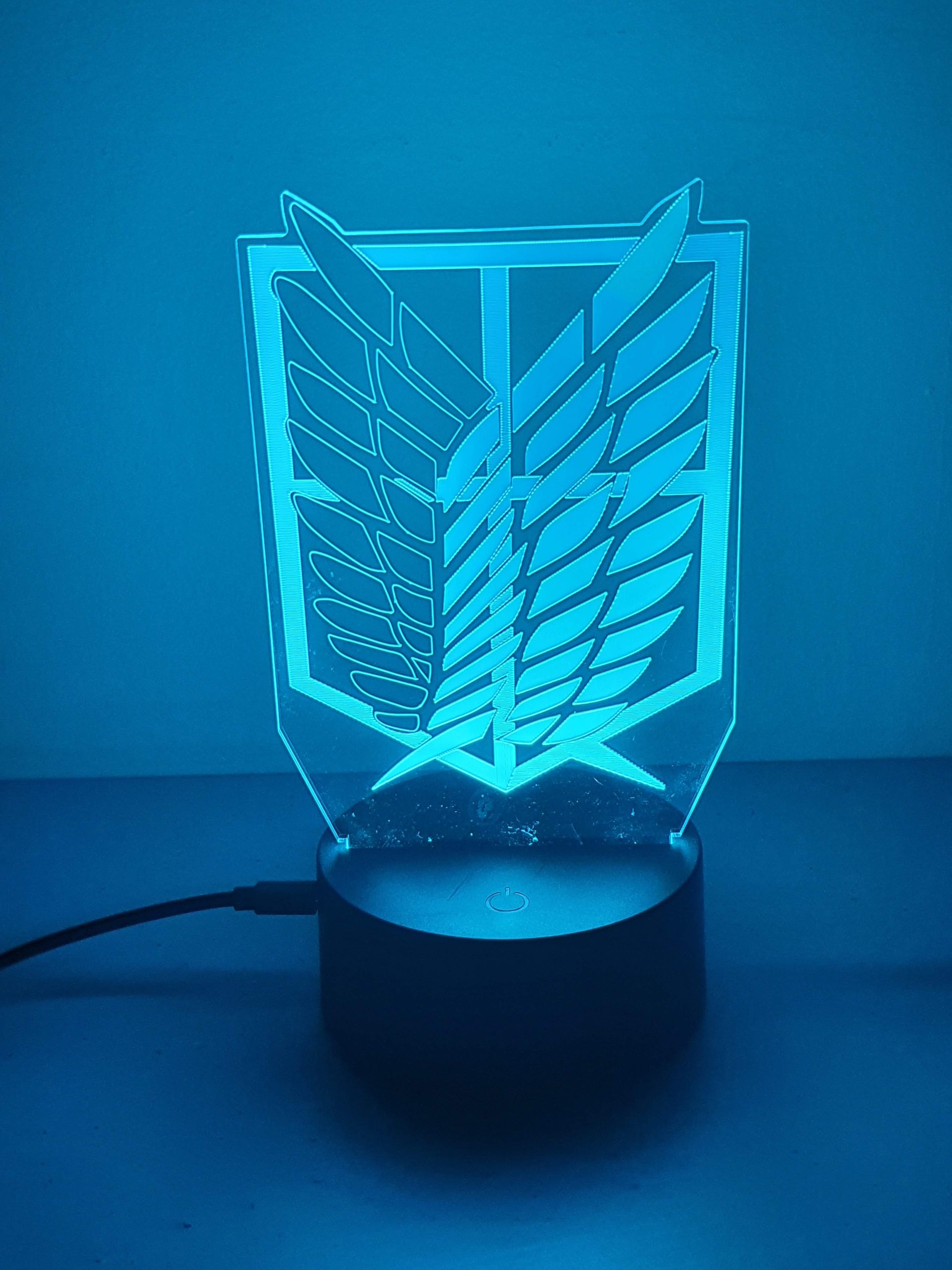 Lampe Veilleuse à LED illustration logo Attaque des Titans – Image 8