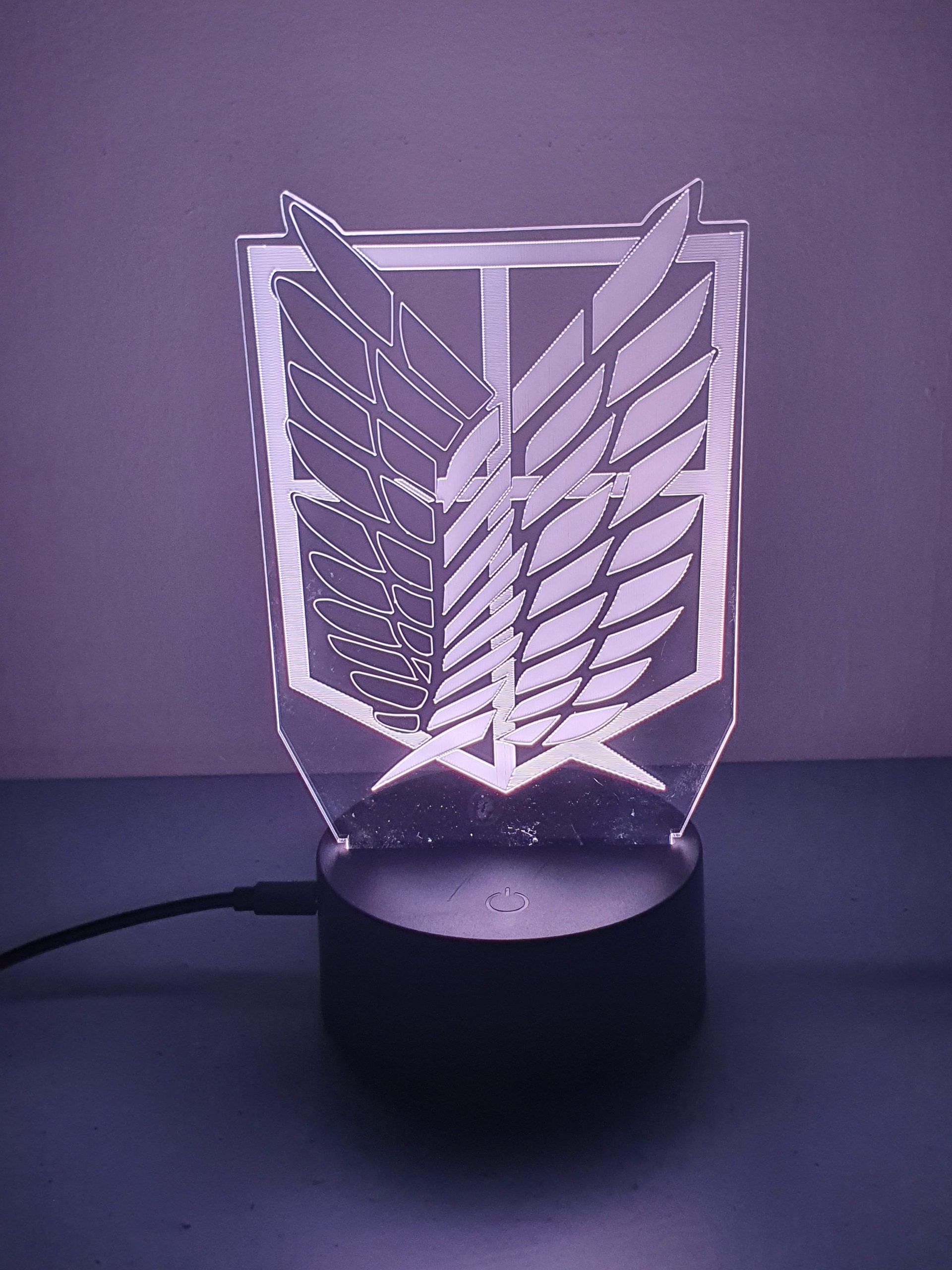 Lampe Veilleuse à LED illustration logo Attaque des Titans – Image 6