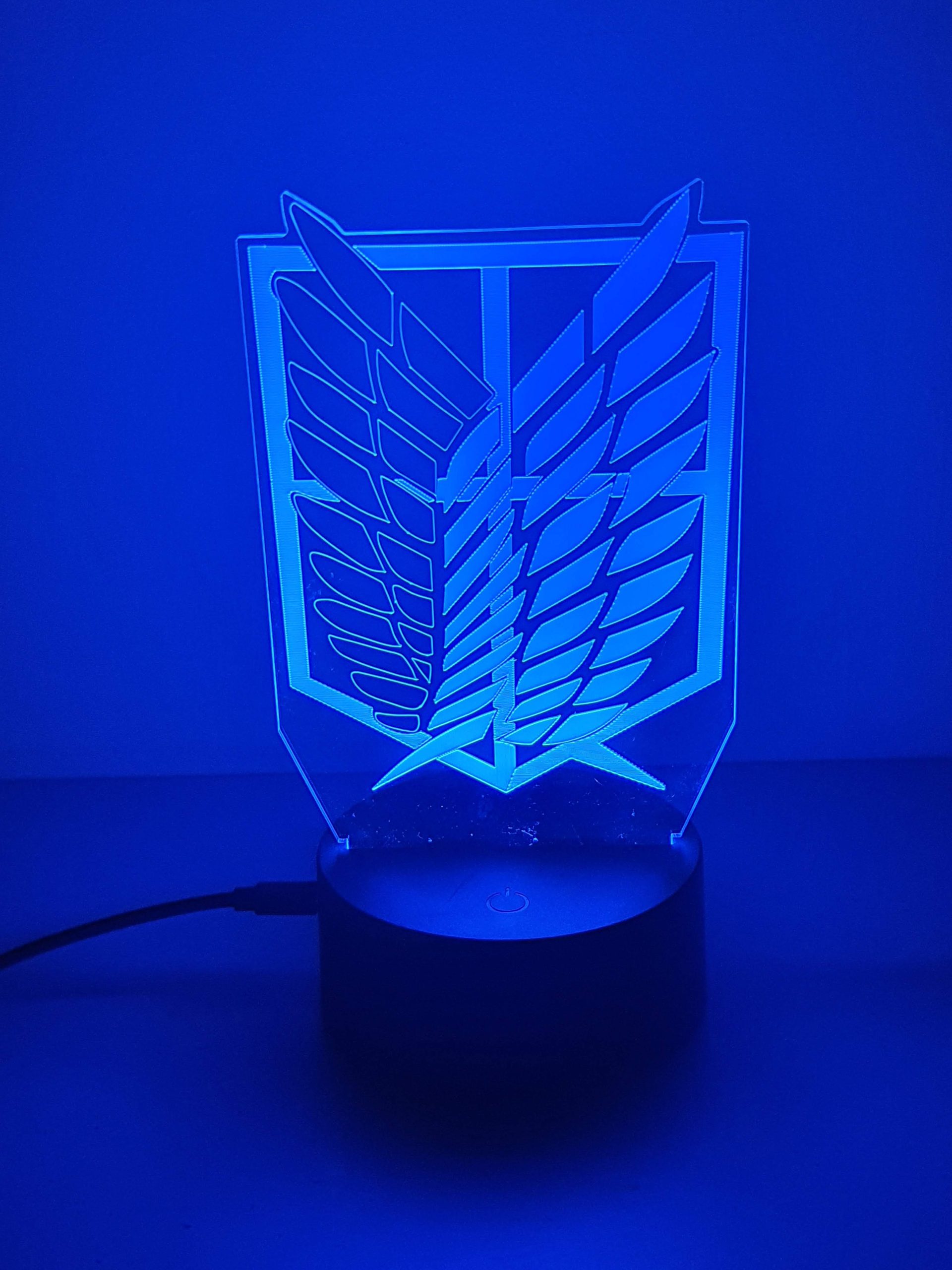 Lampe Veilleuse à LED illustration logo Attaque des Titans – Image 5