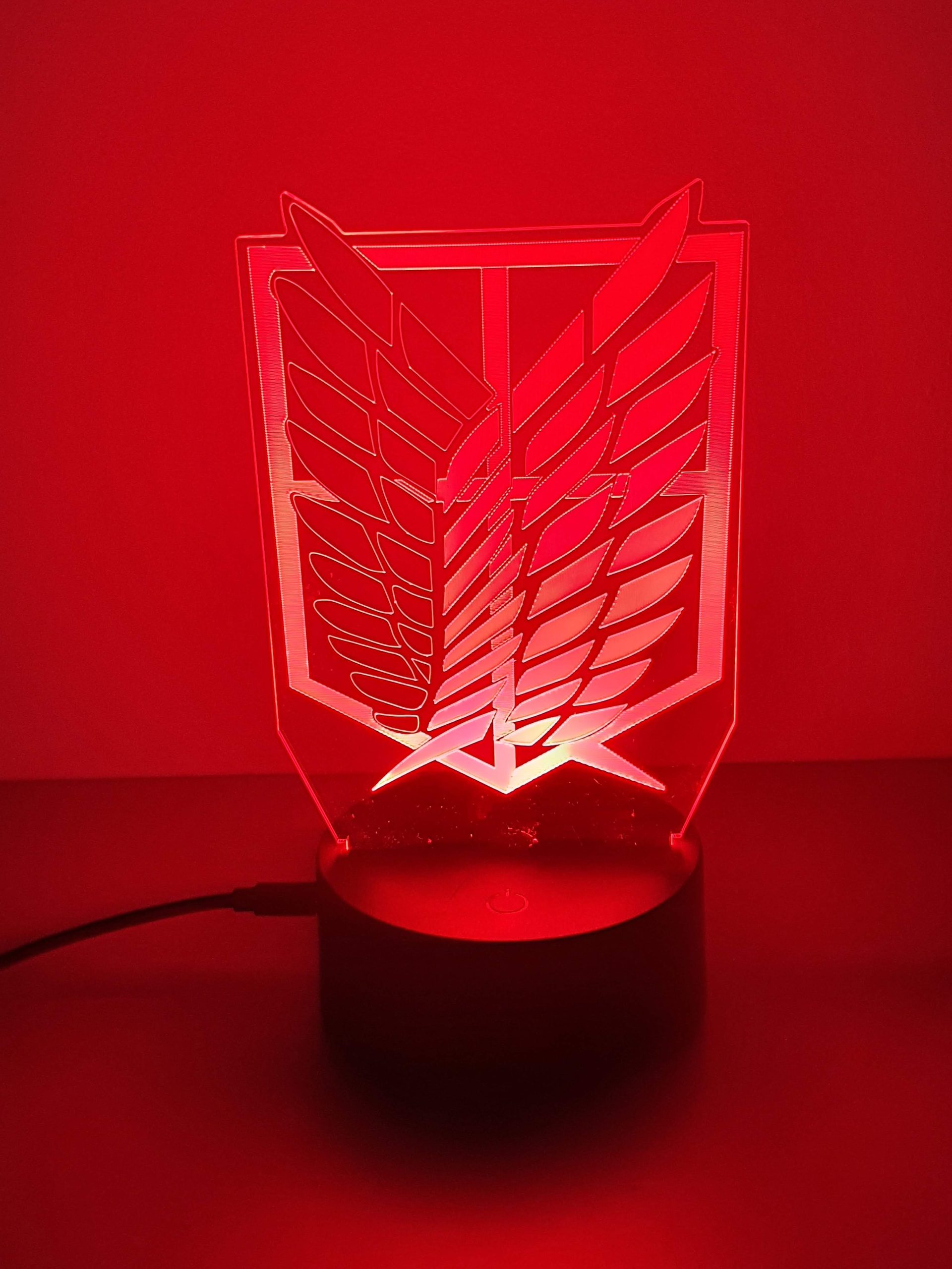 Lampe Veilleuse à LED illustration logo Attaque des Titans – Image 3
