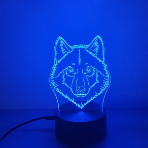 Lampe Veilleuse à LED illustration Loup