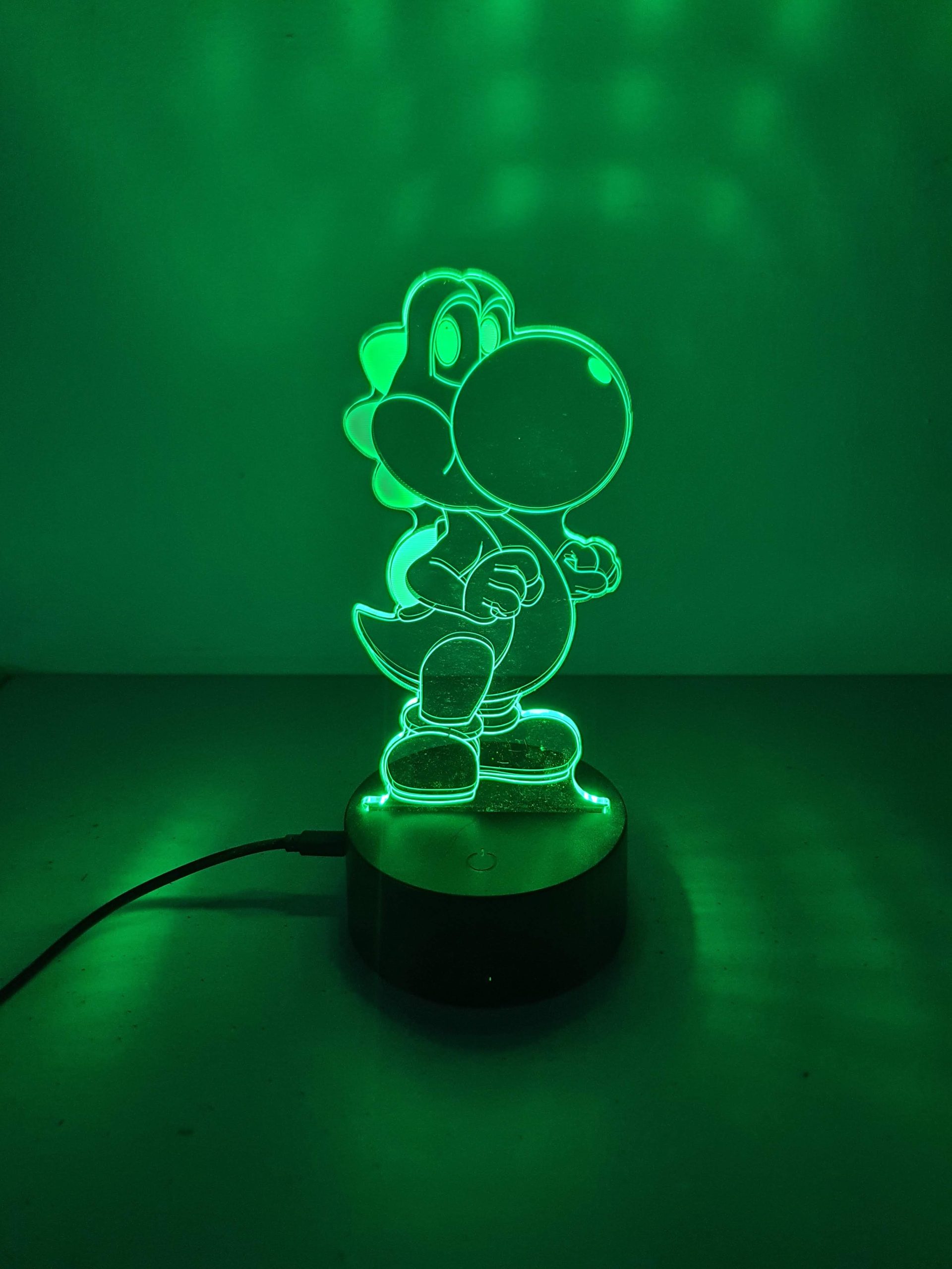 Lampe Veilleuse à LED illustration Yoshi - Team Mario