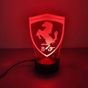 Lampe Veilleuse à LED illustration logo Ferrari