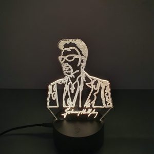 Lampe Veilleuse à LED illustration Johnny Hallyday