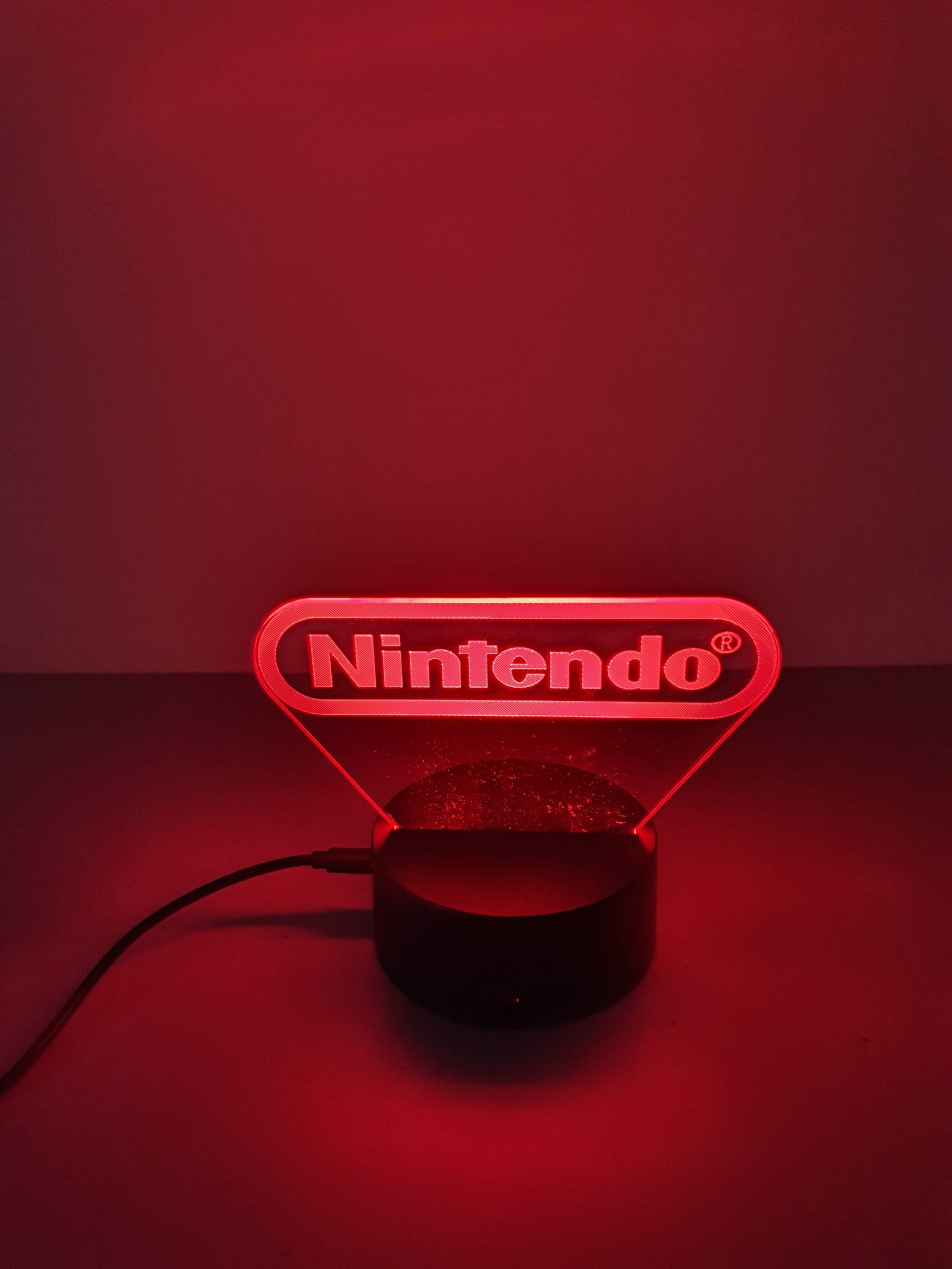 Lampe Veilleuse à LED illustration logo Nintendo